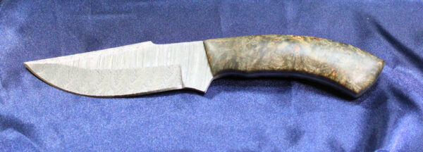 THE TIMBERLINE — Green Burl Damascus Knife (Leather Sheath) - Image 2